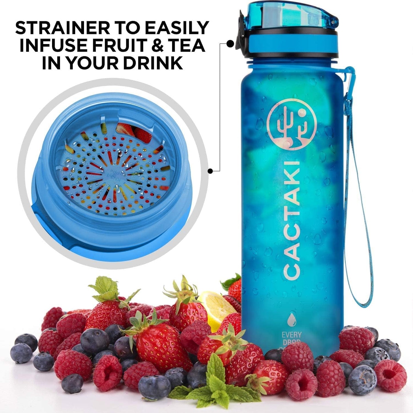 32 Oz Water Drinking Bottle with Time Marker - Stay Hydrated - Hydration Tracker & Reminder to Drink with Hourly Measurement Markings - Leak Spill Proof & BPA Free