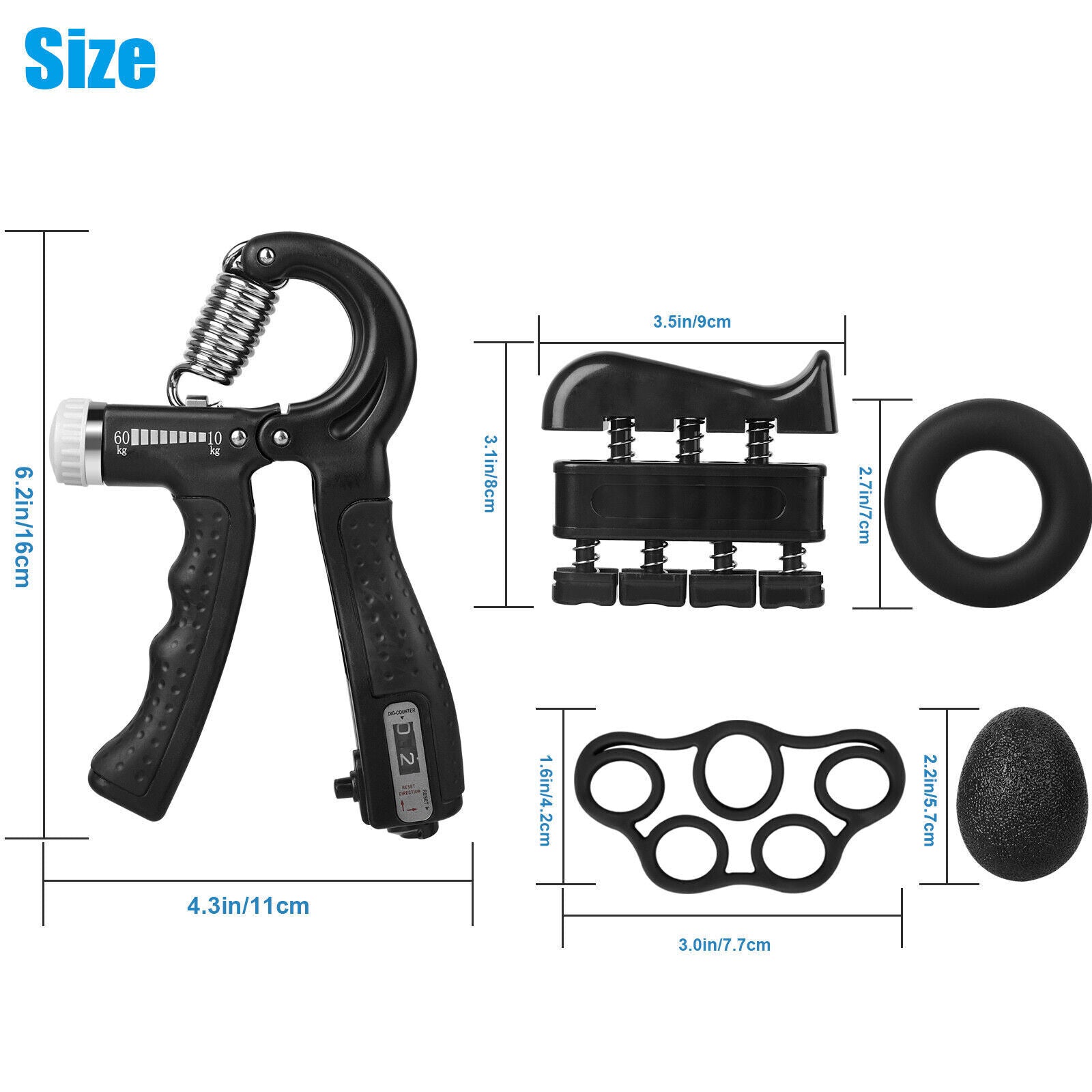 Hand Grip Strengthener Gripper Finger Exerciser Forearm Trainer Resistance Band