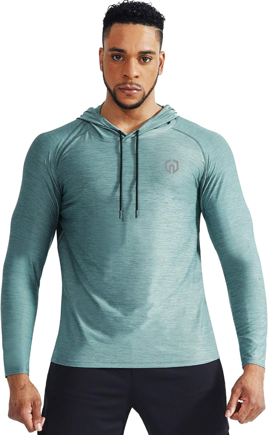 Men'S Dry Fit Athletic Shirt Workout Running Long Sleeve Shirts with Hoods