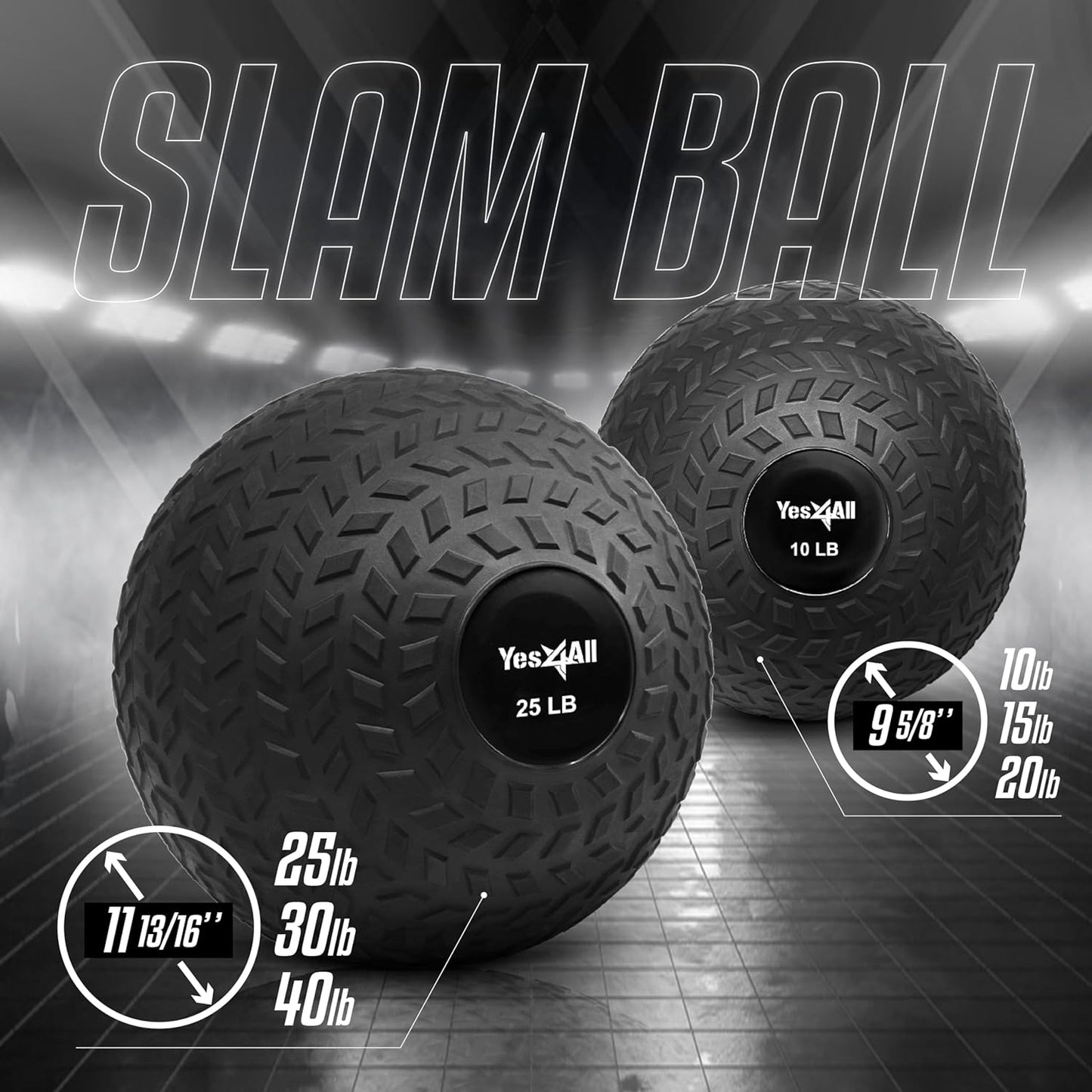 Slam Ball, 10-40Lb Medicine Ball, Durable PVC Sand Filled Workout Dynamic Weighted Balls for Exercise Core Strengthen