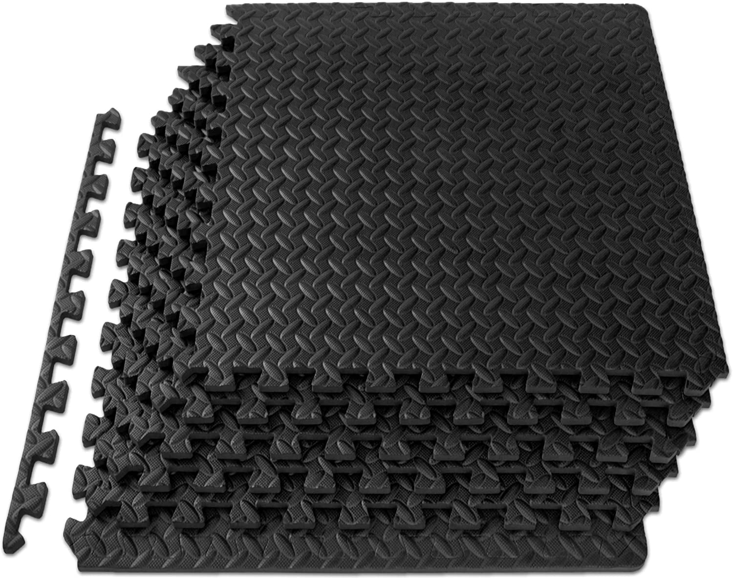 Puzzle Exercise Mat ½ In, EVA Interlocking Foam Floor Tiles for Home Gym, Mat for Home Workout Equipment, Floor Padding for Kids